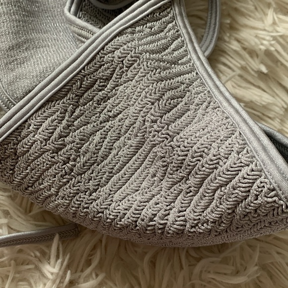 NWT Hunza G Gina bikini set in metallic grey/silver - Picture 5 of 9